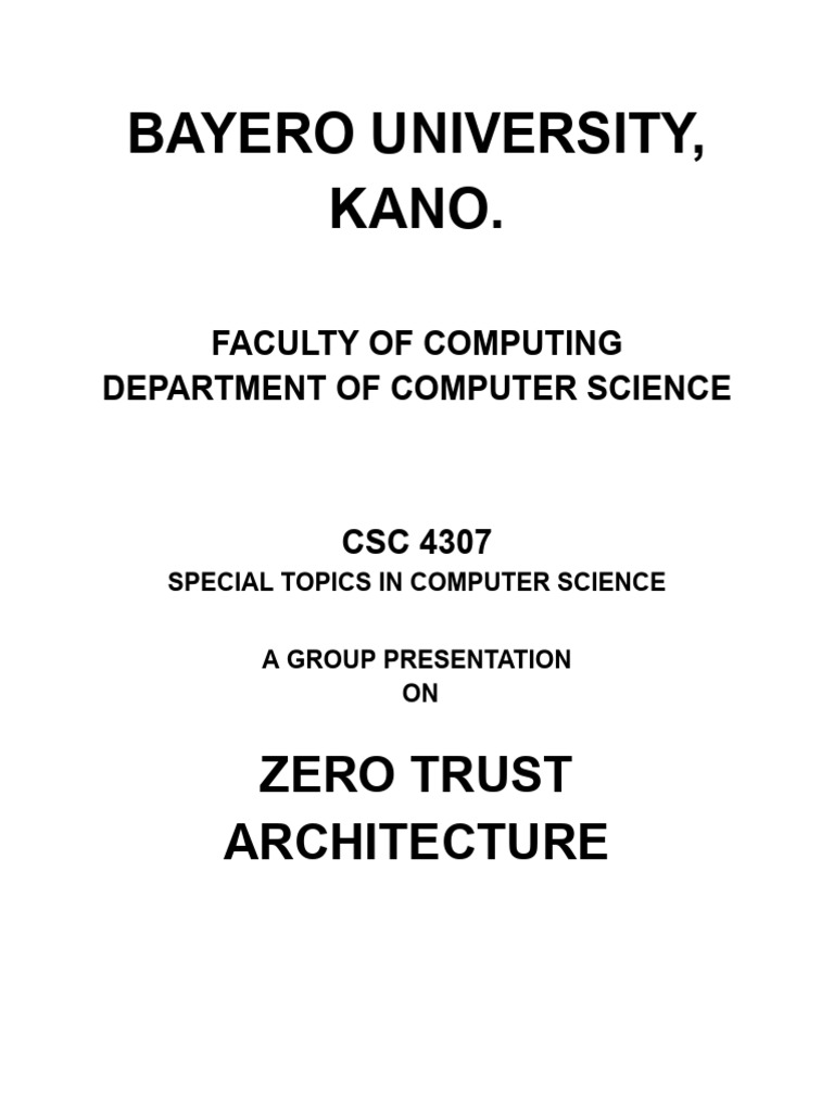 Zero Trust Architecture Overview | PDF | Security | Computer Security