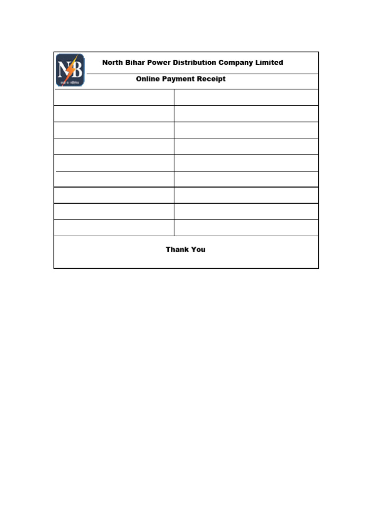 North Bihar Electricity Bill Receipt | PDF