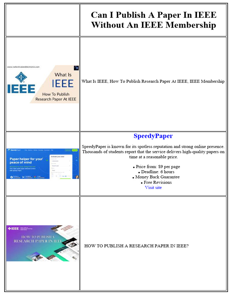 Can I Publish a Paper in IEEE Without an IEEE Membership PDF Can I Publish a Paper in IEEE Without an IEEE Membership PDF