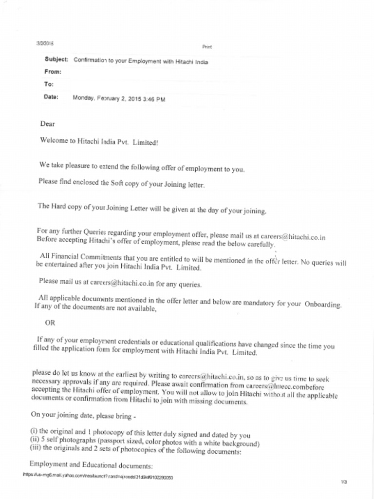 Hitachi Sample Scam Letter 7 | PDF