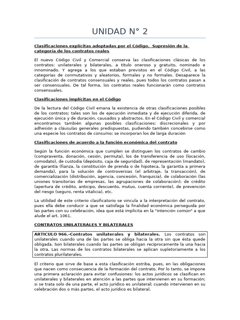 Clasificación de Contratos en el Código Civil | PDF | Donación ...