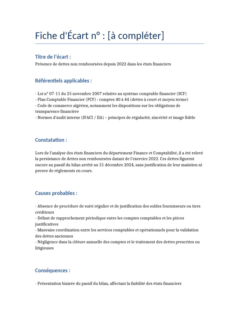 Dettes non remboursées depuis 2022 | PDF