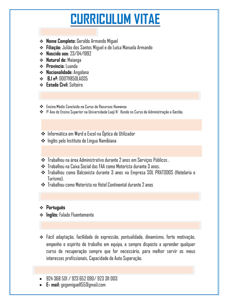 Geronimo CV | PDF