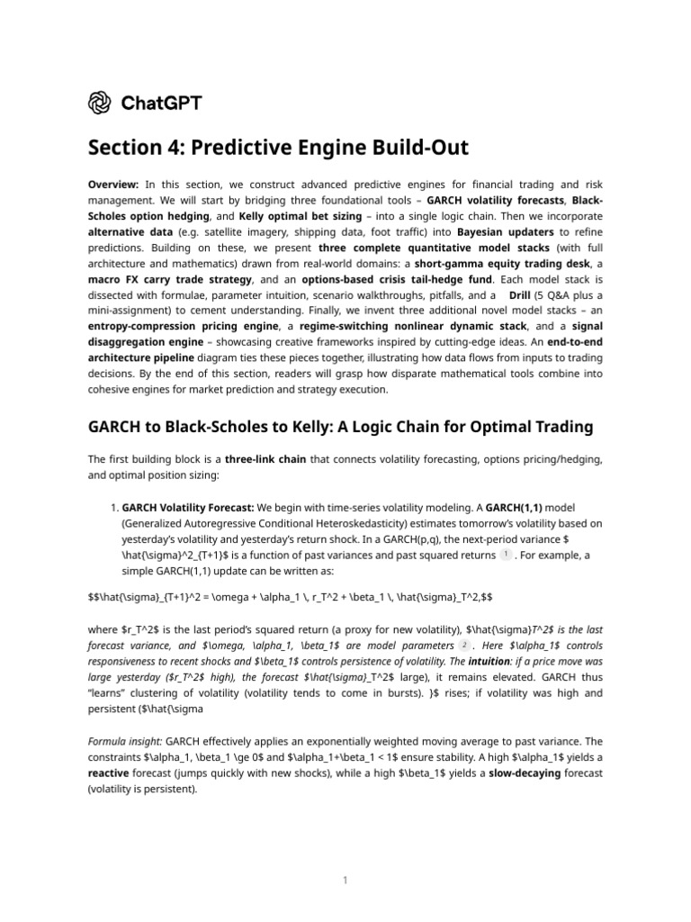 Section 4_ Predictive Engine Build-Out (1) | PDF | Greeks (Finance ...