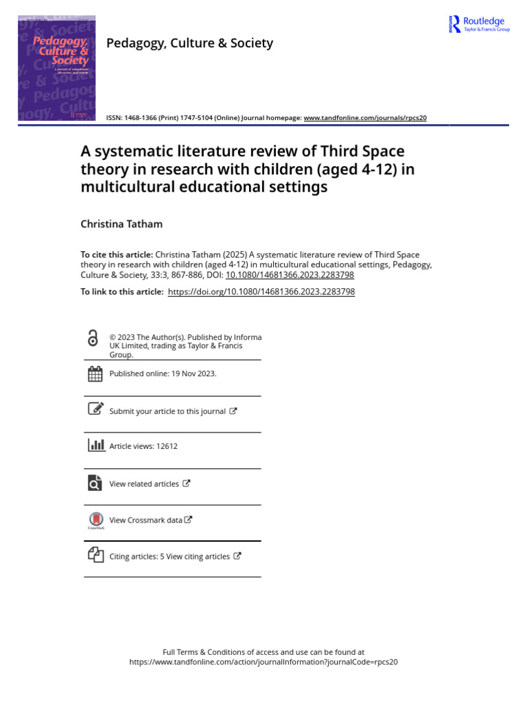 Third Space Theory in Multicultural Education | PDF | Postcolonialism ...