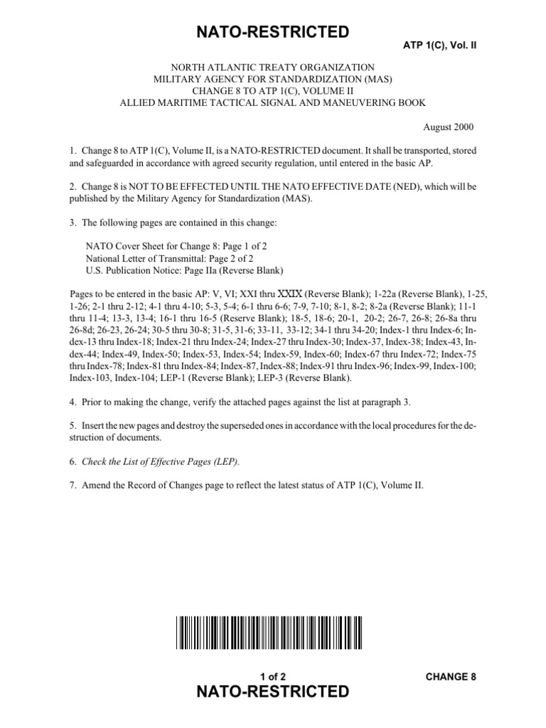 ATP 1 (C) Vol 2 CNG 8 - Allied Maritime Tactical Signal and ...