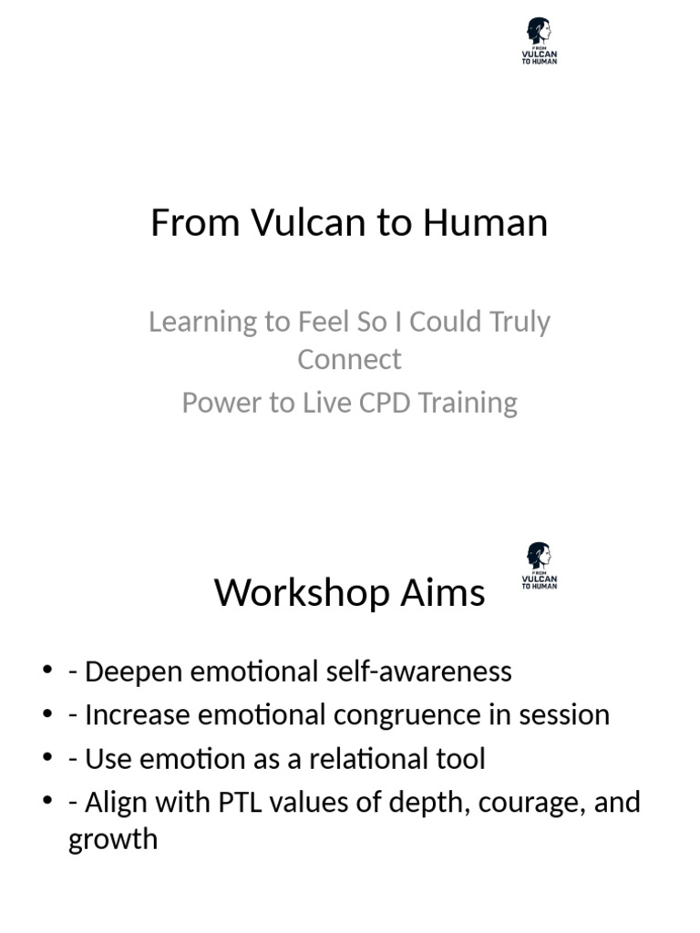 L Vulcan To Human Slide Deck With Logo | PDF