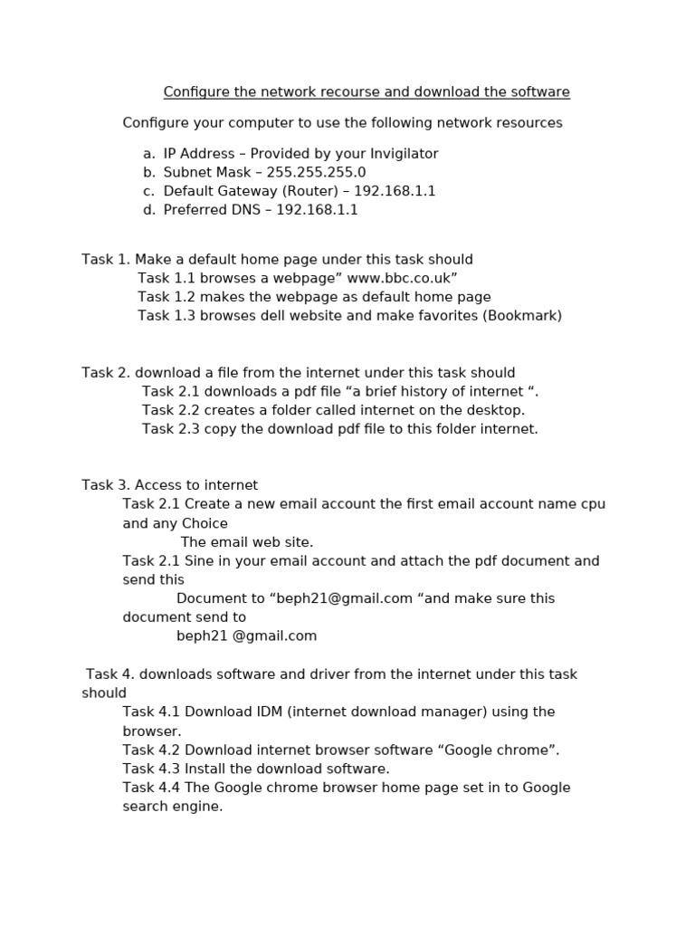 Configure The Network Recourse and Download The Software | PDF ...