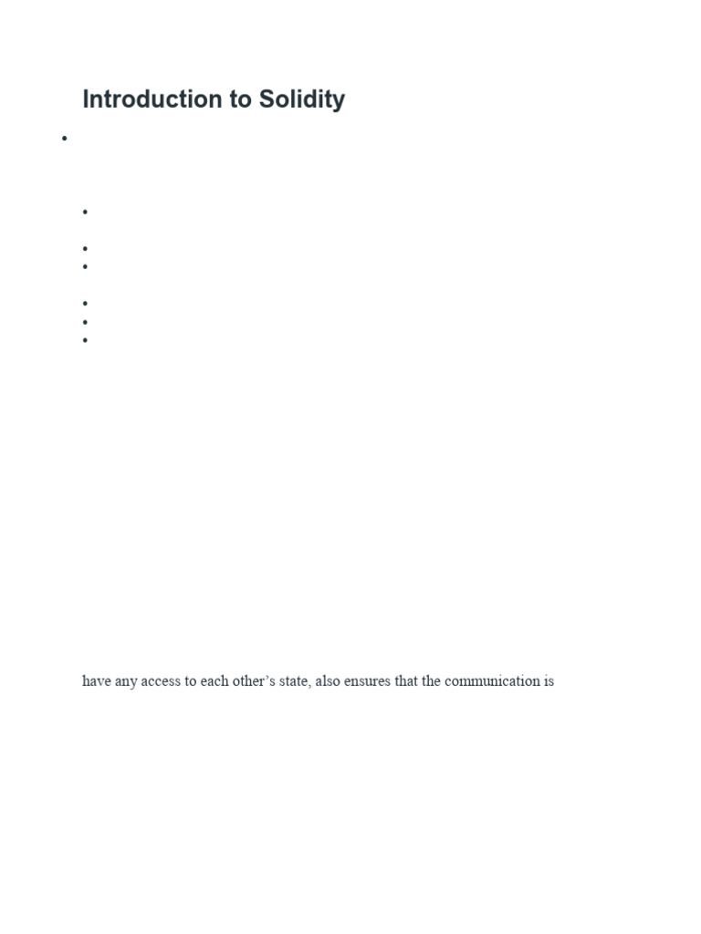 Introduction to Solidity Programming | PDF | Control Flow | Data Type
