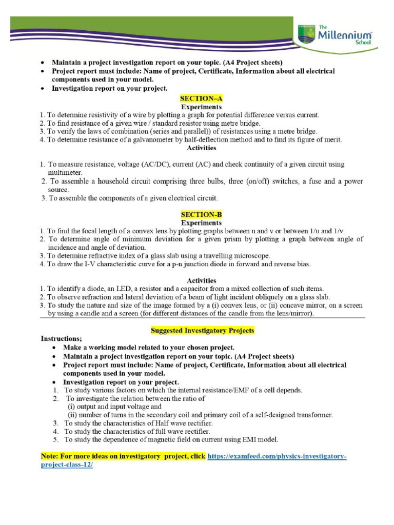 Physics Practical File Work | PDF