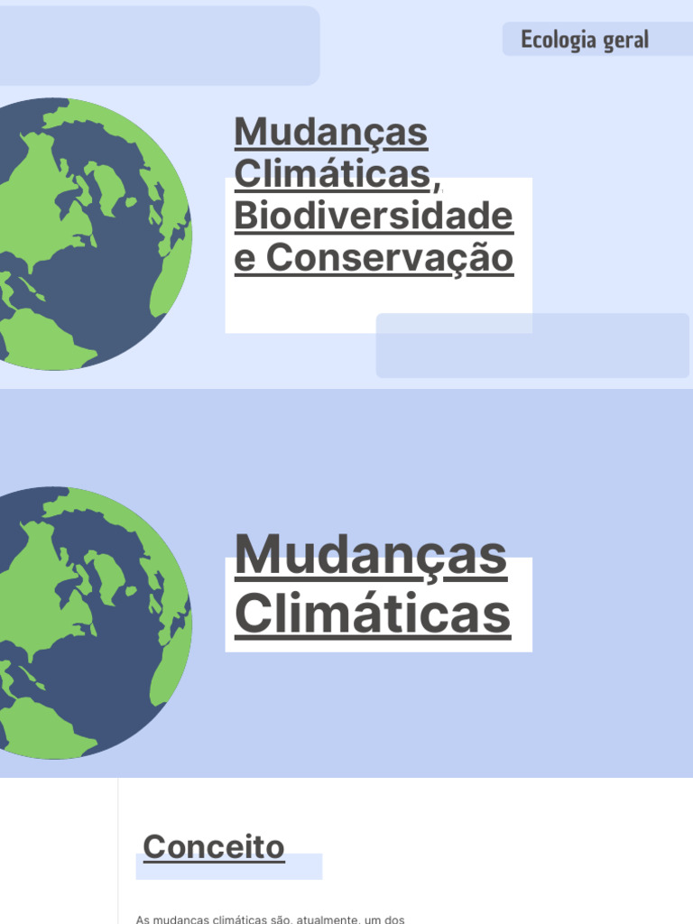 Mudanças Climáticas, Biodiversidade e Conservação | PDF | Efeito estufa ...