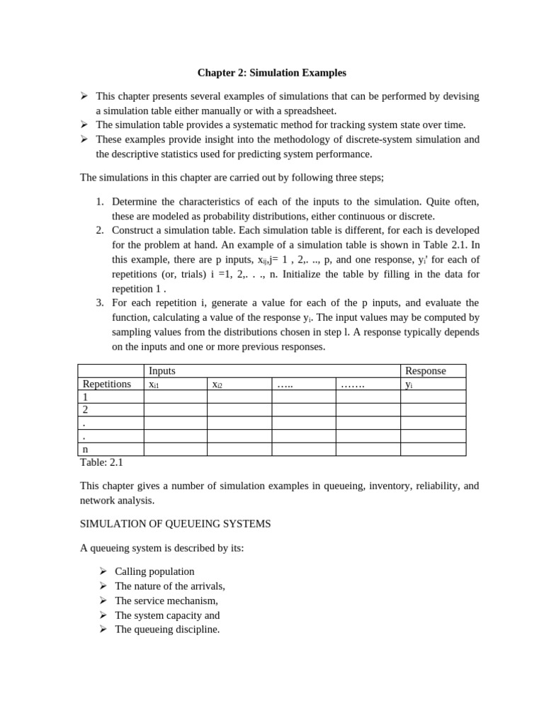 Simulation Examples in Discrete Systems | PDF | Simulation | Applied ...
