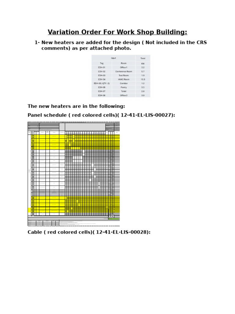 Variation Order For Work Shop Building | PDF | Electrical Equipment ...