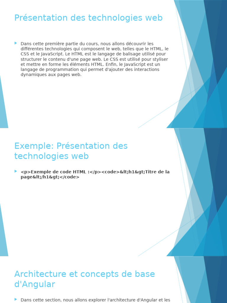 Technologies web et Angular expliquées | PDF