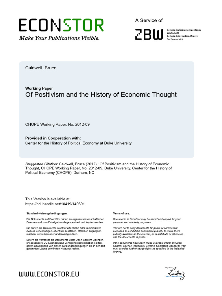 Positivism's Impact on Economic Thought | PDF | Positivism | Science