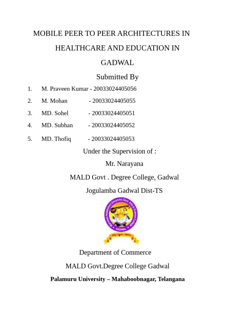 Mobile P2P Architectures in Gadwal | PDF | Peer To Peer | Computer Network