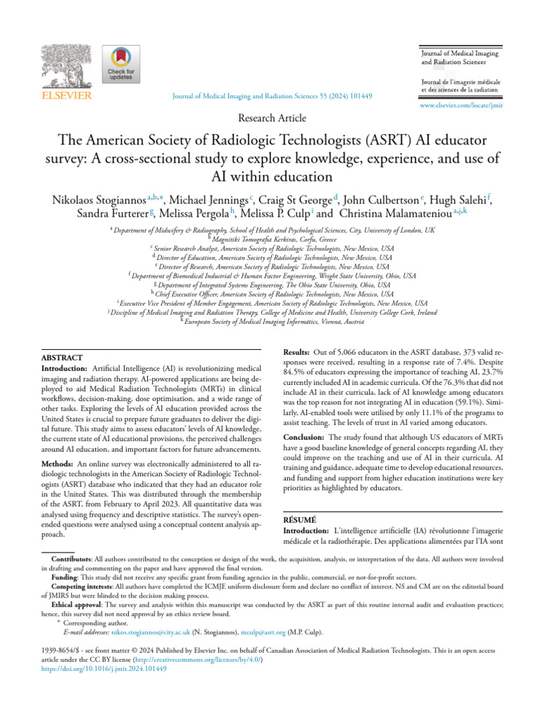 ASRT Educators' AI Knowledge Survey | PDF | Artificial Intelligence ...