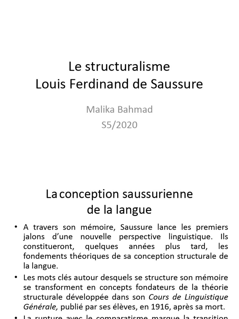 Théorie du structuralisme de Saussure | PDF | Linguistique