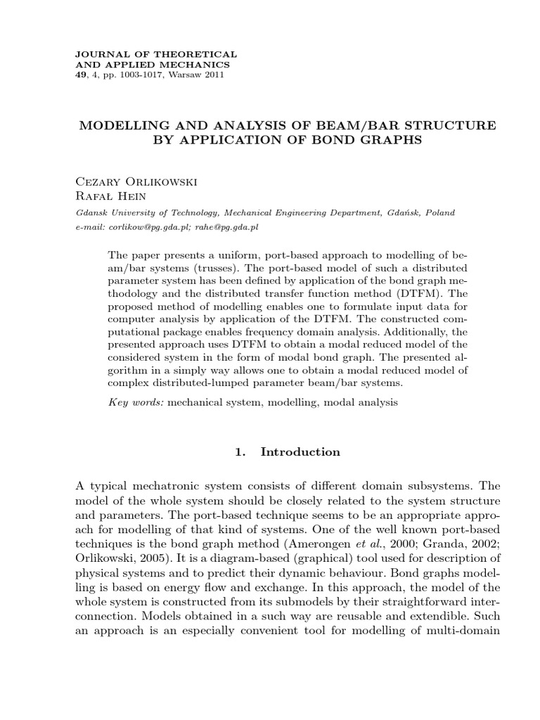 Beam/Bar Structure Modeling with Bond Graphs | PDF | System | Finite ...