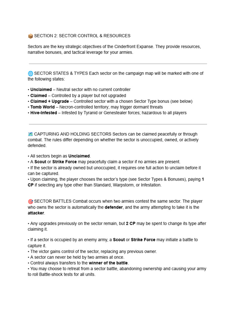 ? Section 2 - Sector Control & Resources | PDF | Military Operations ...