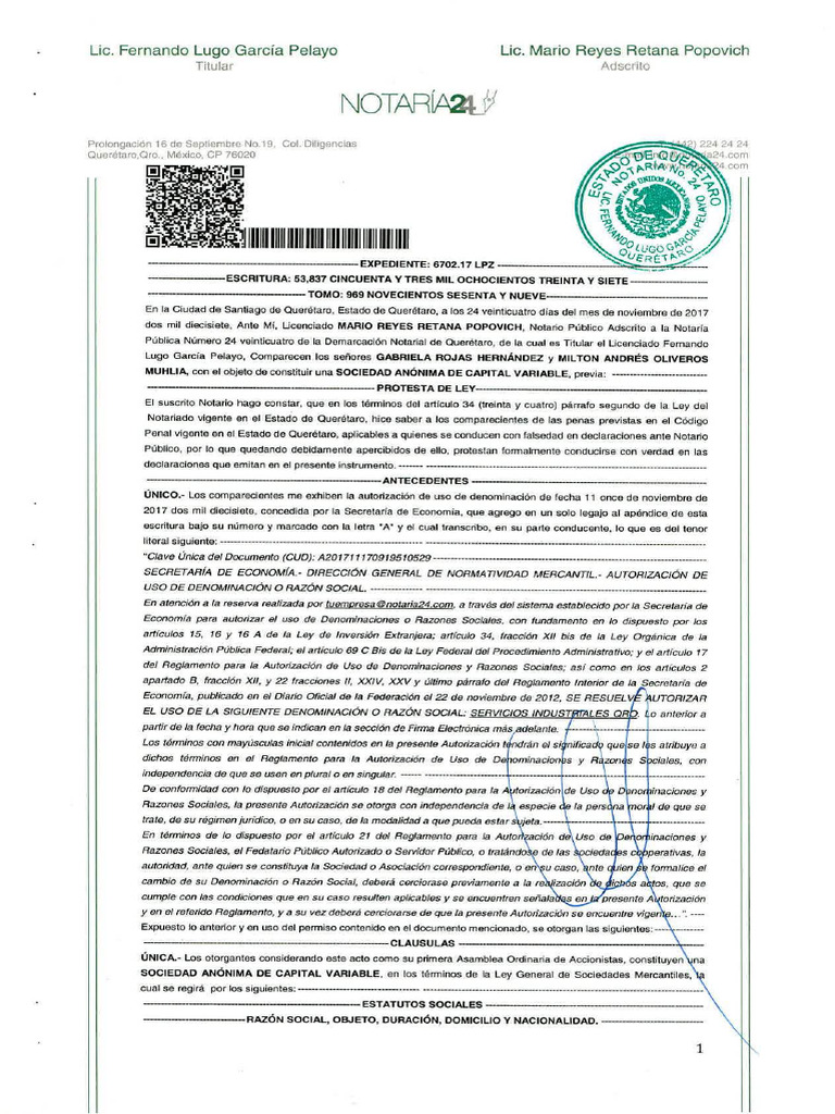 Servicios Industriales Oro S.A. de C.V. | PDF | Sociedad de ...