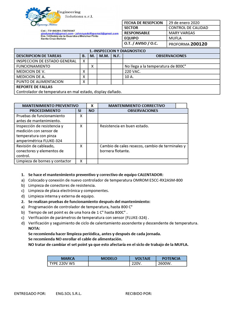 Mantenimiento y Diagnóstico de Muffla | PDF | Electricidad | Ingenieria ...