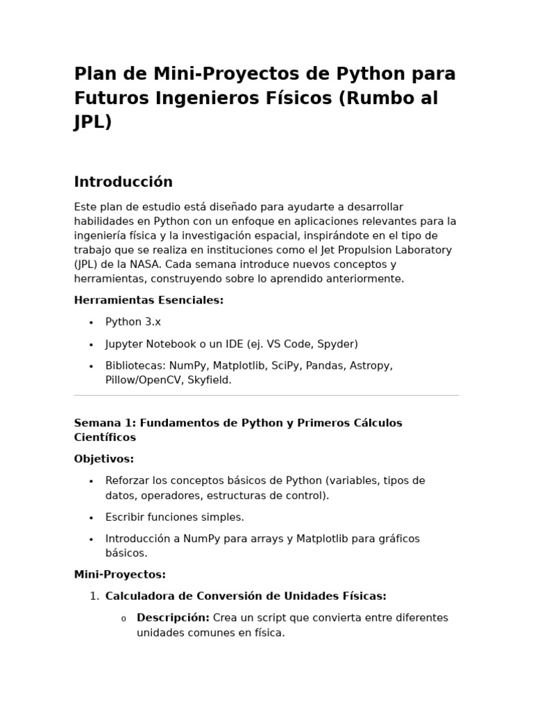 Mini-Proyectos de Python para Ingeniería Física | PDF | Orbita | Ecuaciones
