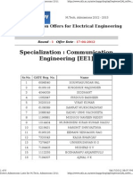 Specialization: Communication Engineering (EE1) : Direct Admission Offers For Electrical Engineering