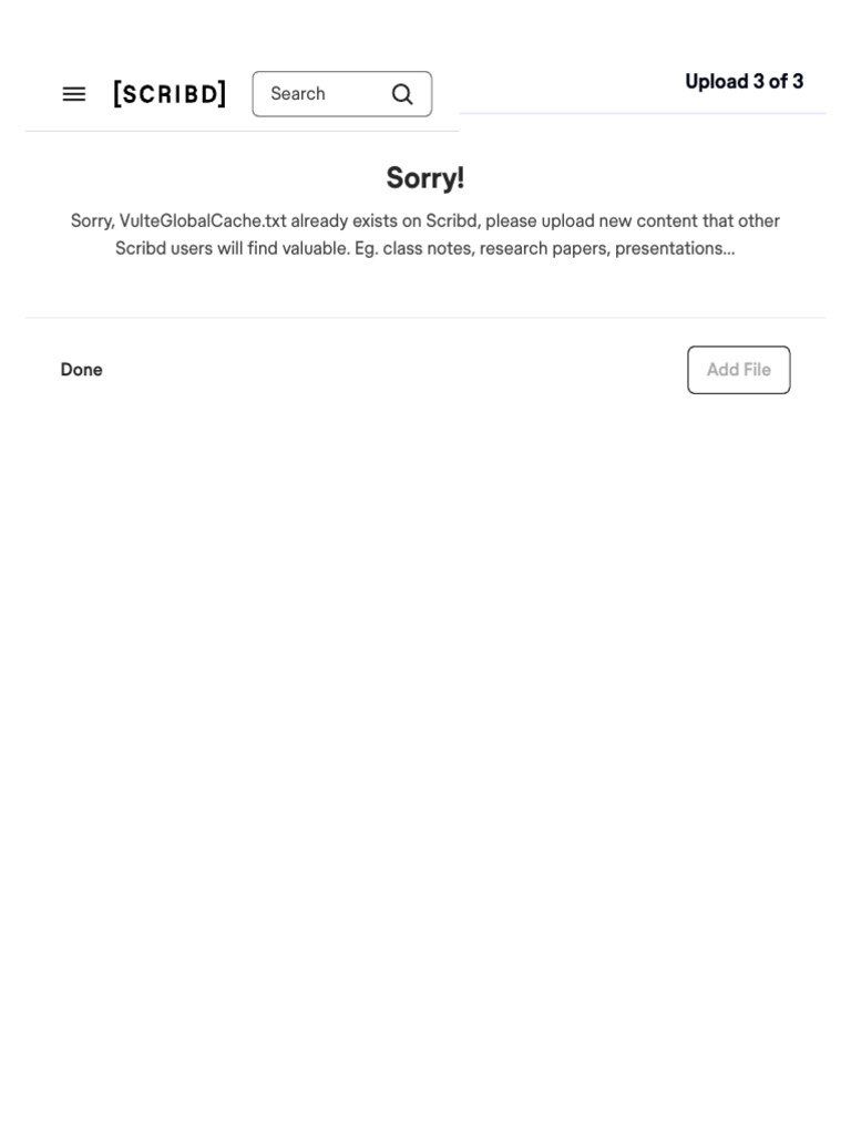 Duplicate Upload Error on Scribd | PDF