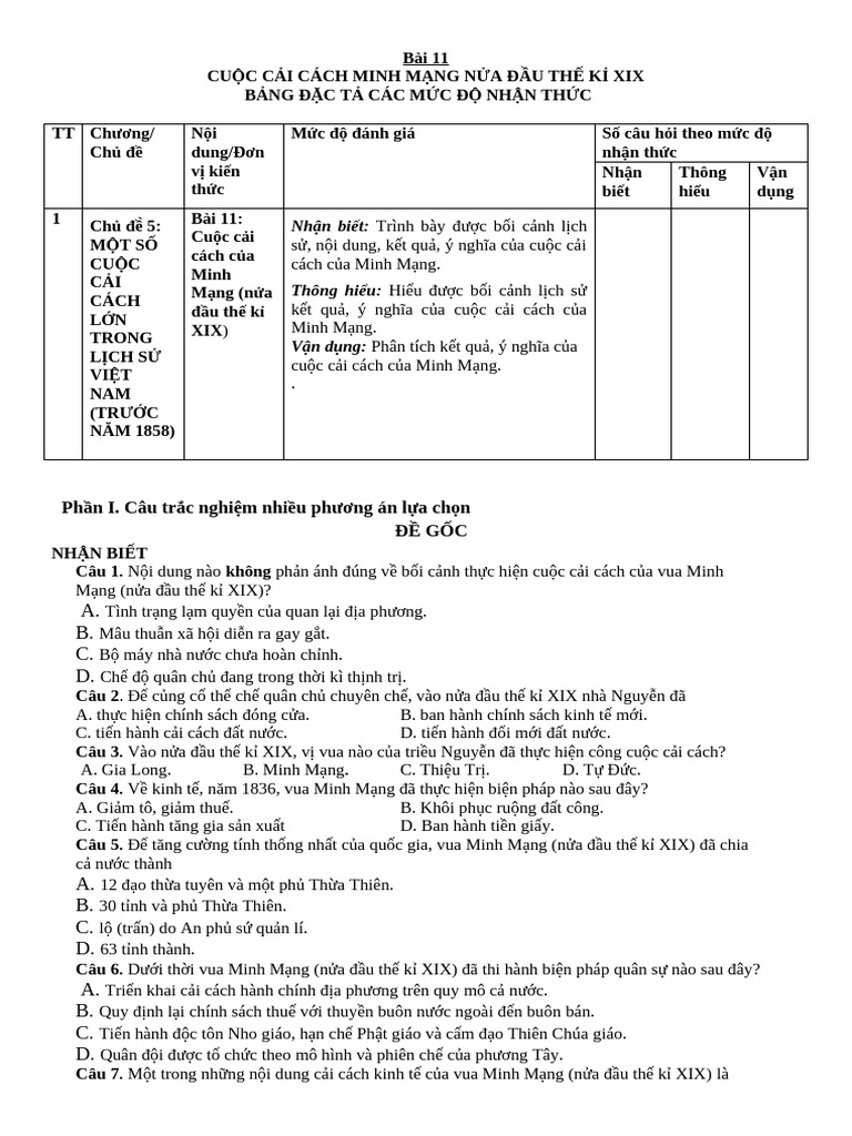 Bài 11 - Lớp 11 - THPT Phan Bội Châu | PDF