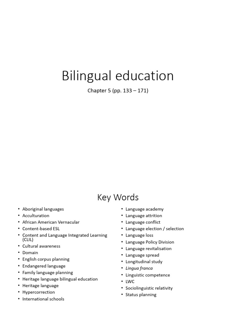 Bilingual Education: Policies and Benefits | PDF | Multilingualism ...