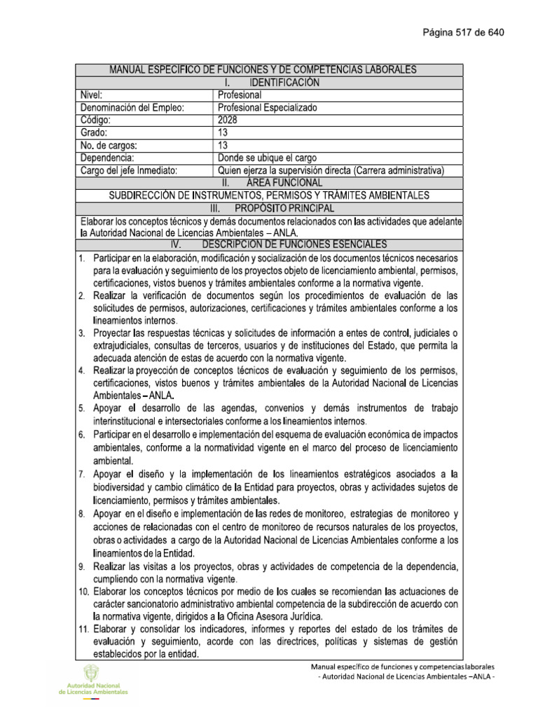 Manual Funciones Convocatoria ANLA | PDF