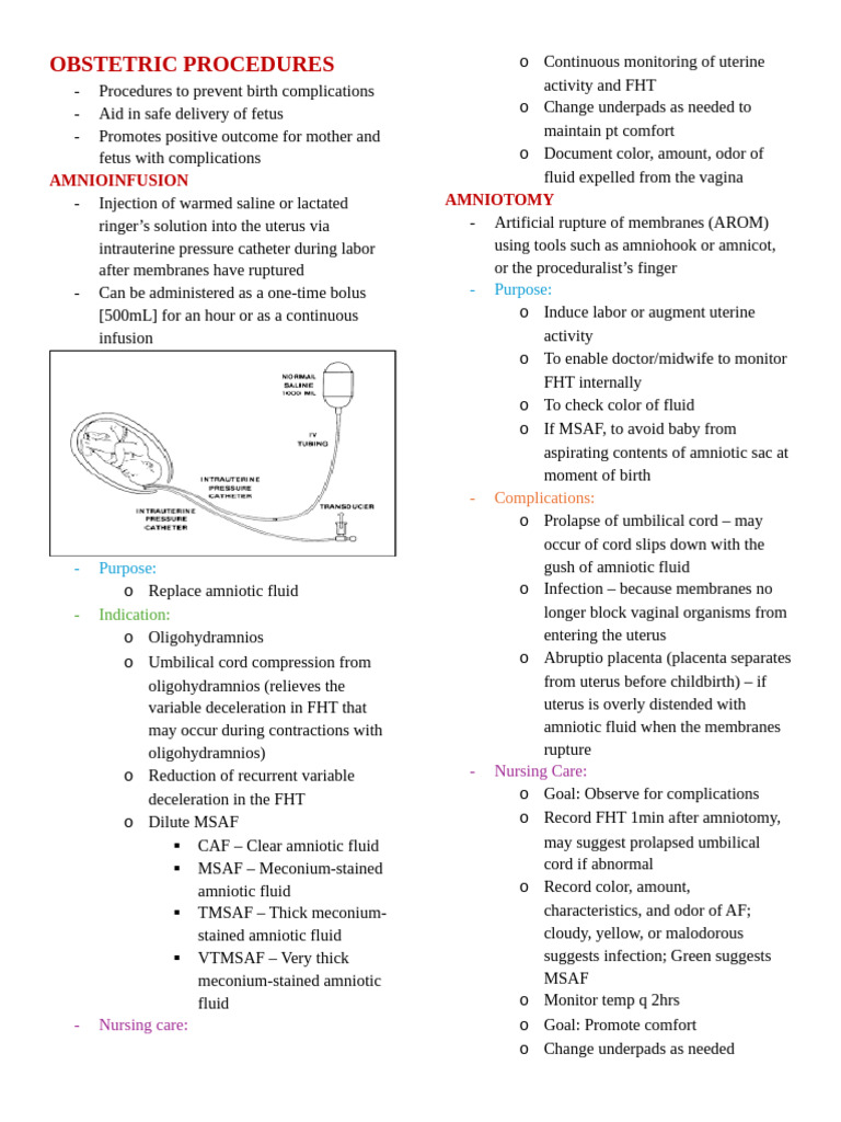 Essential Obstetric Procedures Guide | PDF | Childbirth | Women's Health