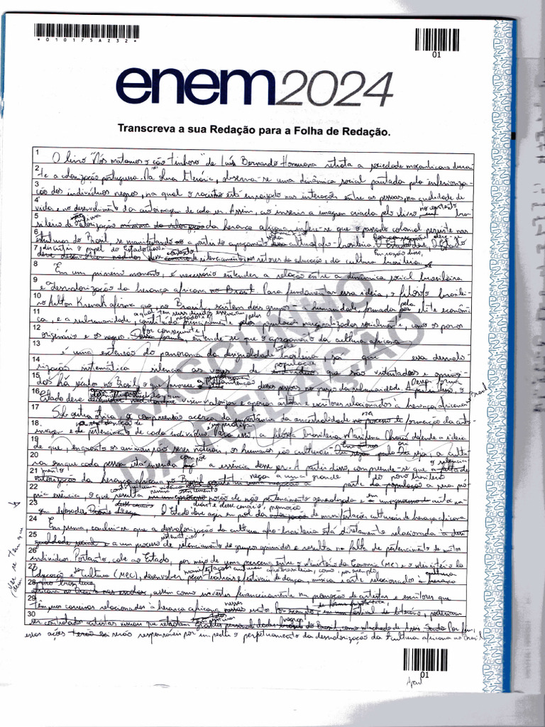 Rascunho Redação Nota Mil 2024 - Sabrina Ayumi Alves Shimizu, 18 Anos | PDF