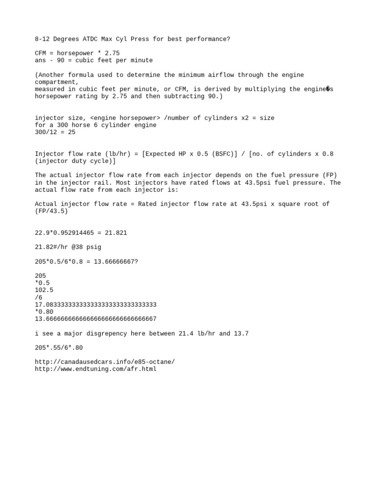 Engine Math Headache | PDF
