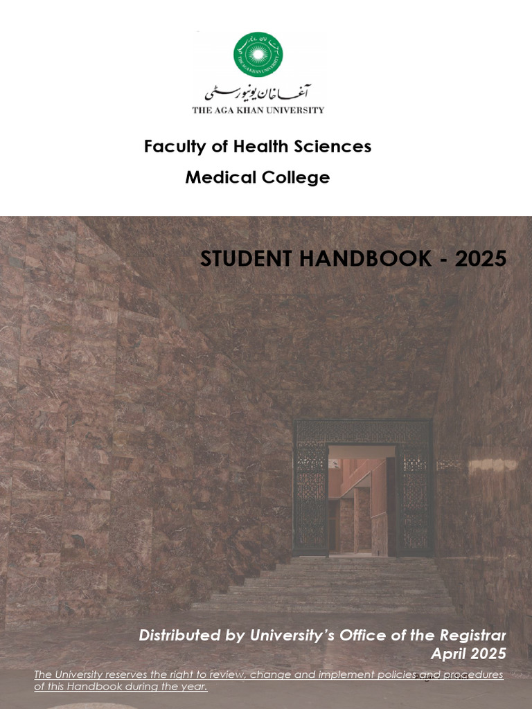 AKU Medical College Student Handbook 2025 | PDF | Mentorship | Mental ...