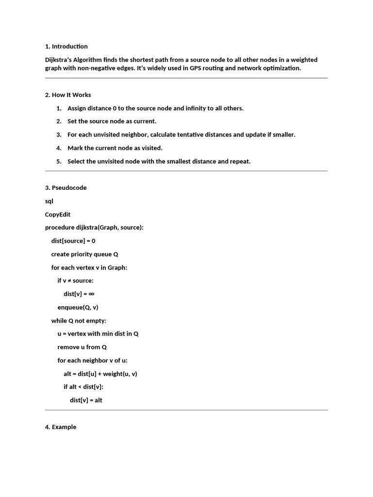 Dijkstra S Algorithm Shortest Path In Weighted Graphs Pdf