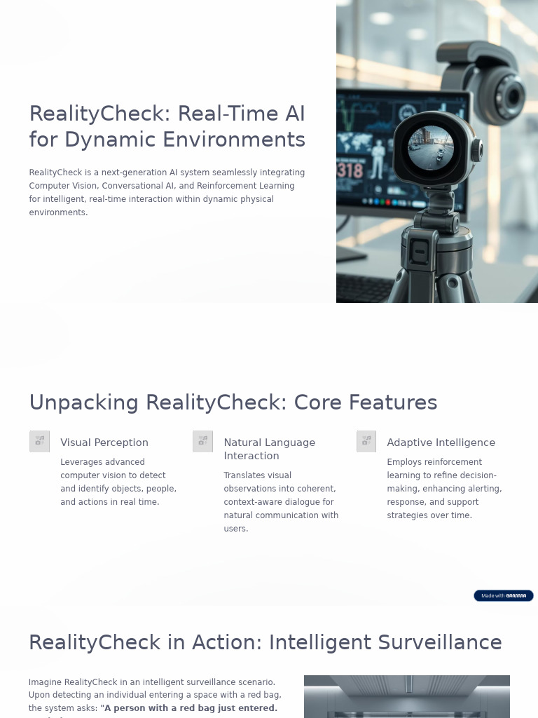 RealityCheck Real Time AI For Dynamic Environments | PDF | Artificial ...