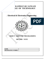 EEE III Year Oops Lab Manual