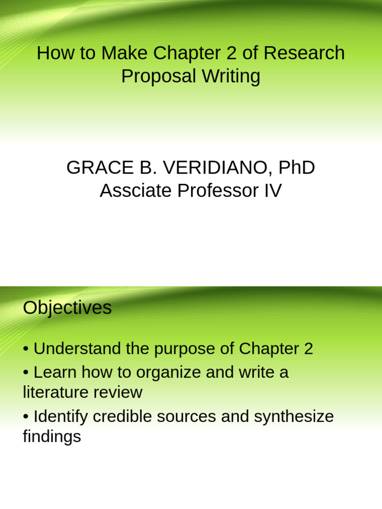 How To Make Chapter 2 of Research Proposal Writing | PDF