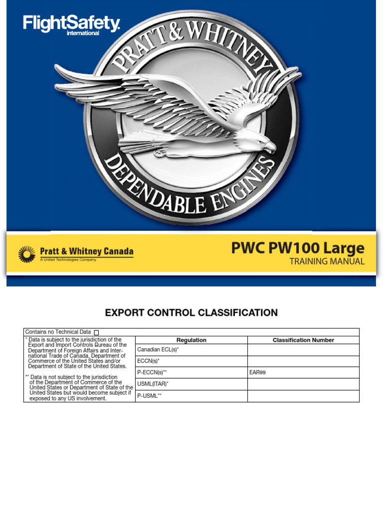 PW100 Large Engine Training Manual | PDF | Engines | Machines