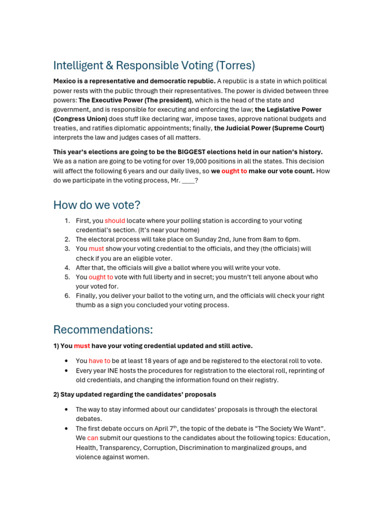 Voting Process for Mexico's Elections | PDF | Voting | Elections