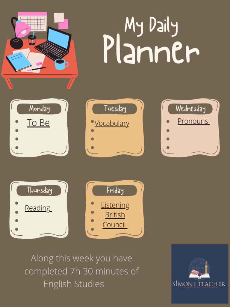 Weekly English Study Planner | PDF