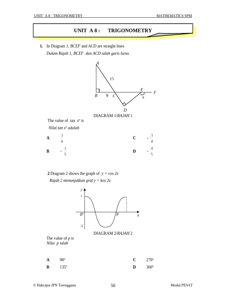 Unit A 8 Trigonometry | PDF