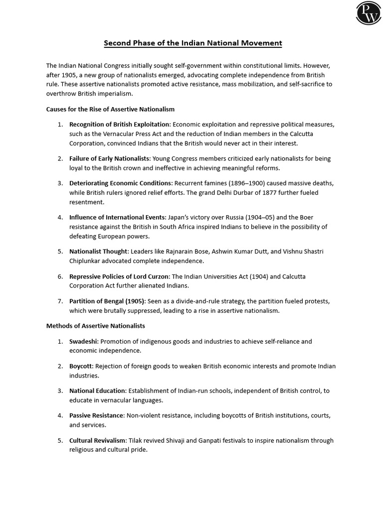 Rise of Assertive Nationalism in India | PDF | British Raj | British India