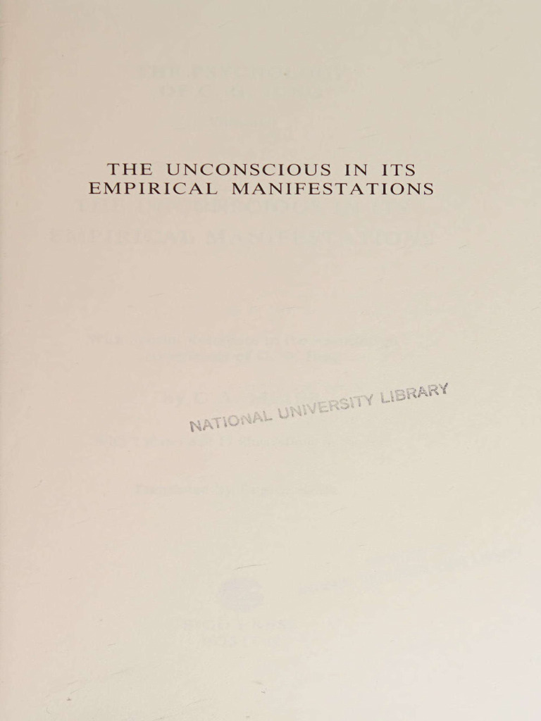 Jung's Unconscious: Empirical Insights | PDF | Carl Jung | Unconscious Mind