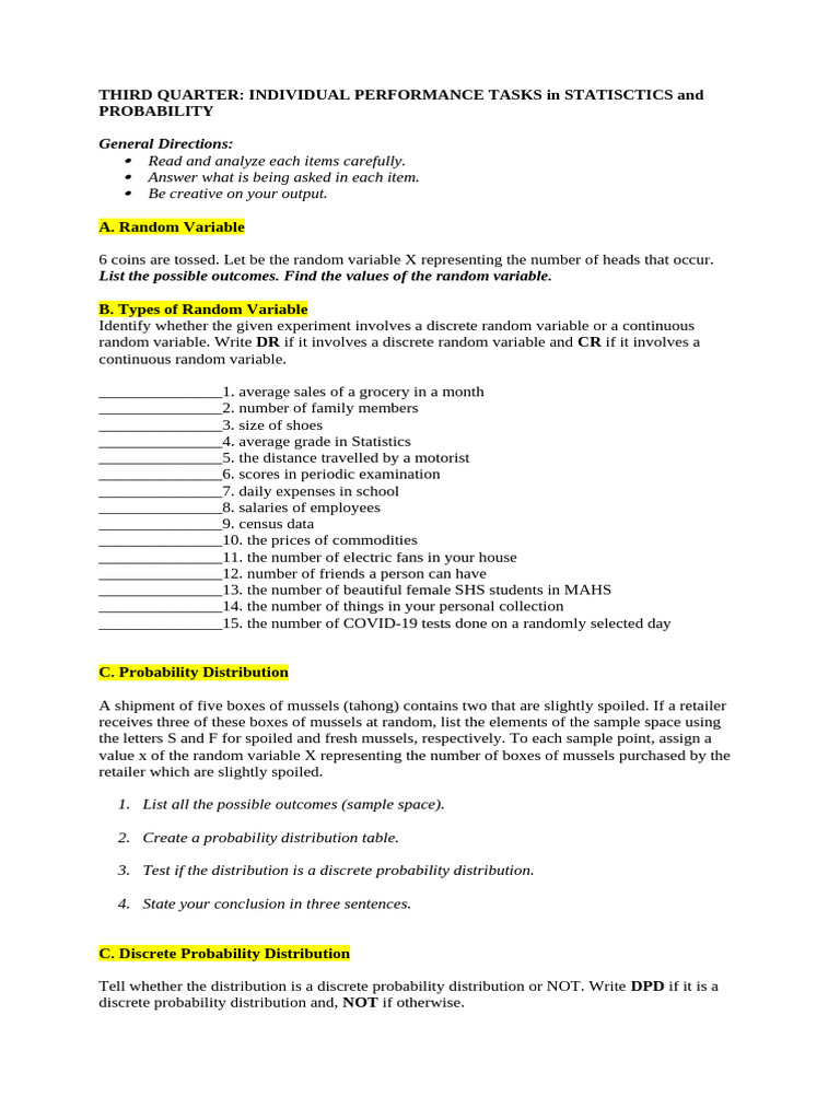 StatPro Individual PETA | PDF | Random Variable | Probability Distribution
