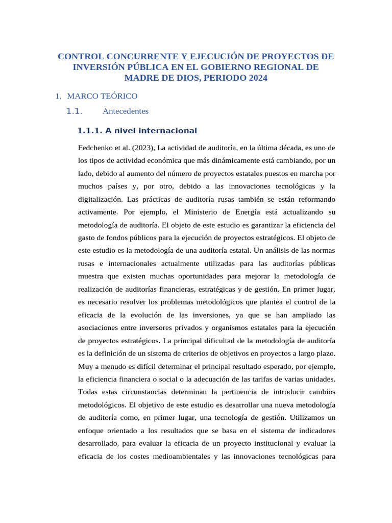 Control Concurrente en Proyectos 2024 | PDF | Auditoría | Responsabilidad
