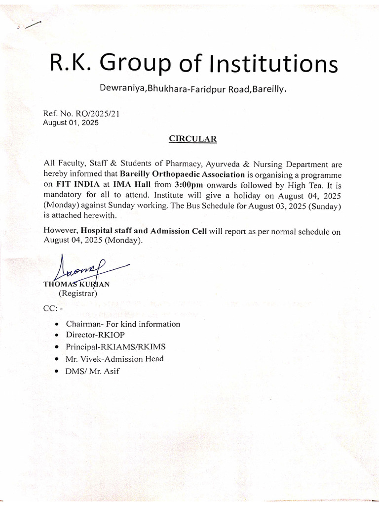 Circular 1 Aug 2025 | PDF