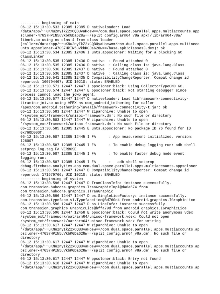 App Cloner Debug Log Analysis | PDF | Android (Operating System ...